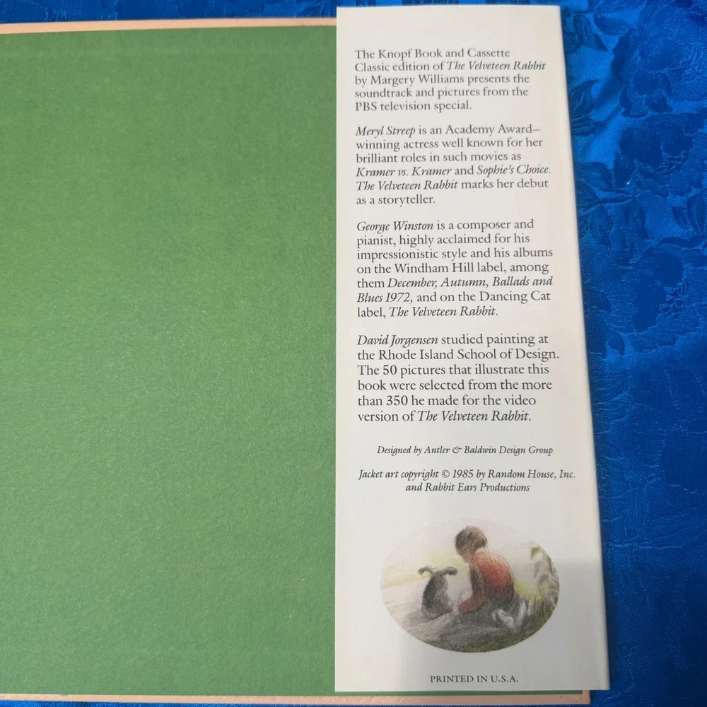 The Velveteen Rabbit‎ Book and Cassette Meryl Streep George Winston 1985 Knopf